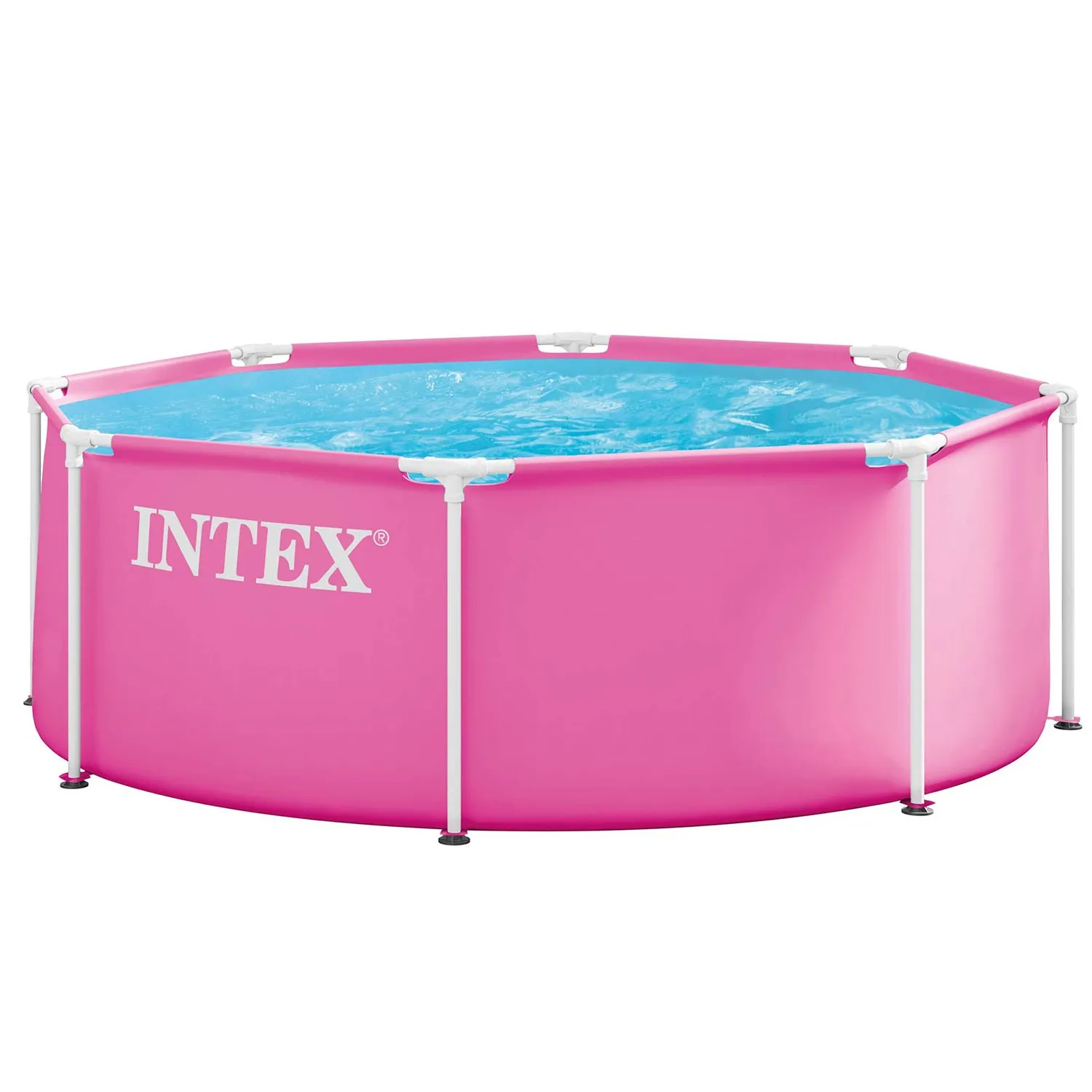 Intex 28290ND Pink Metal Frame Pool 244x76cm mit Abdeckplane