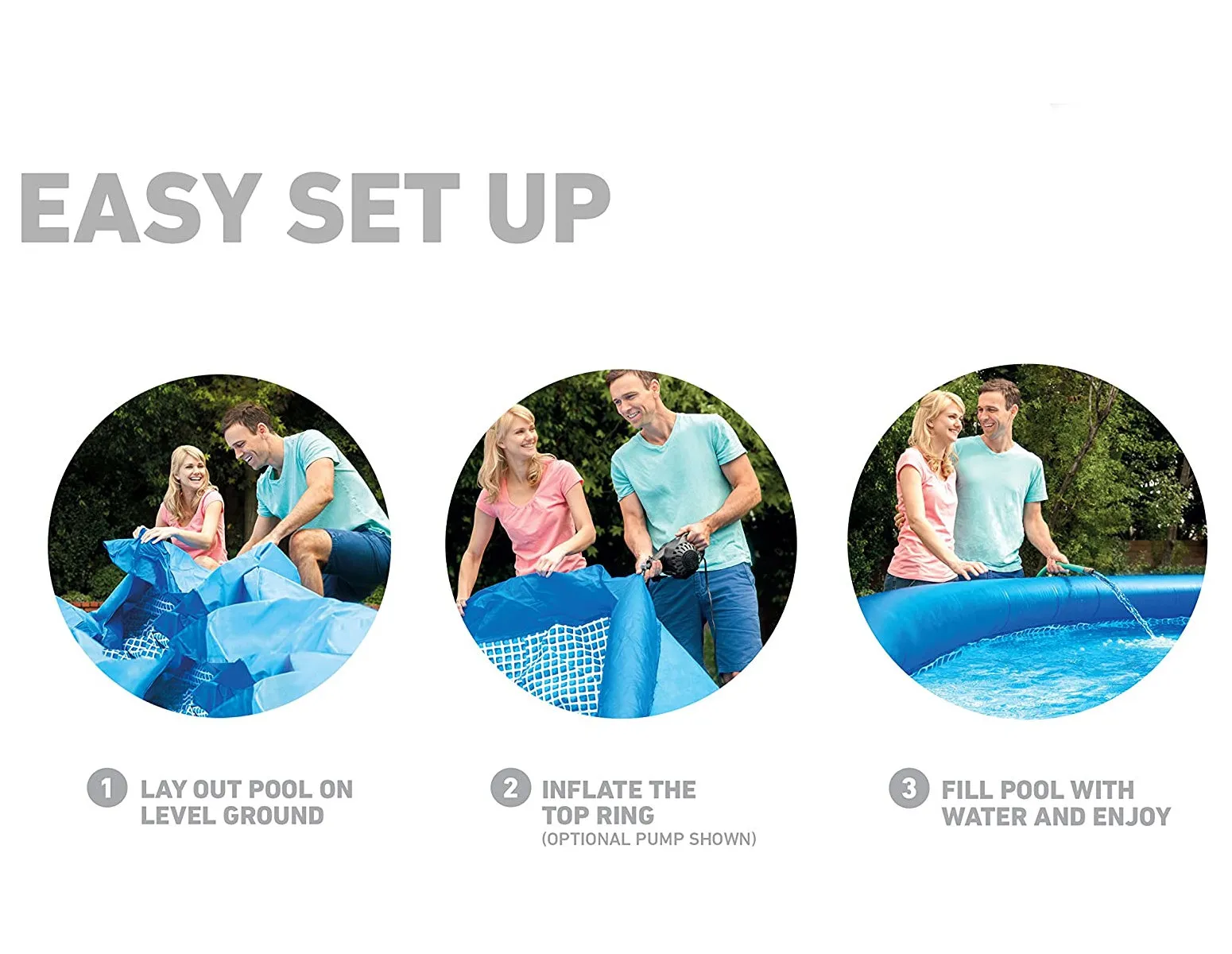 INTEX 28158GN - Easy Set Pool (457x84cm) + aufblasbare Schwimmtiere