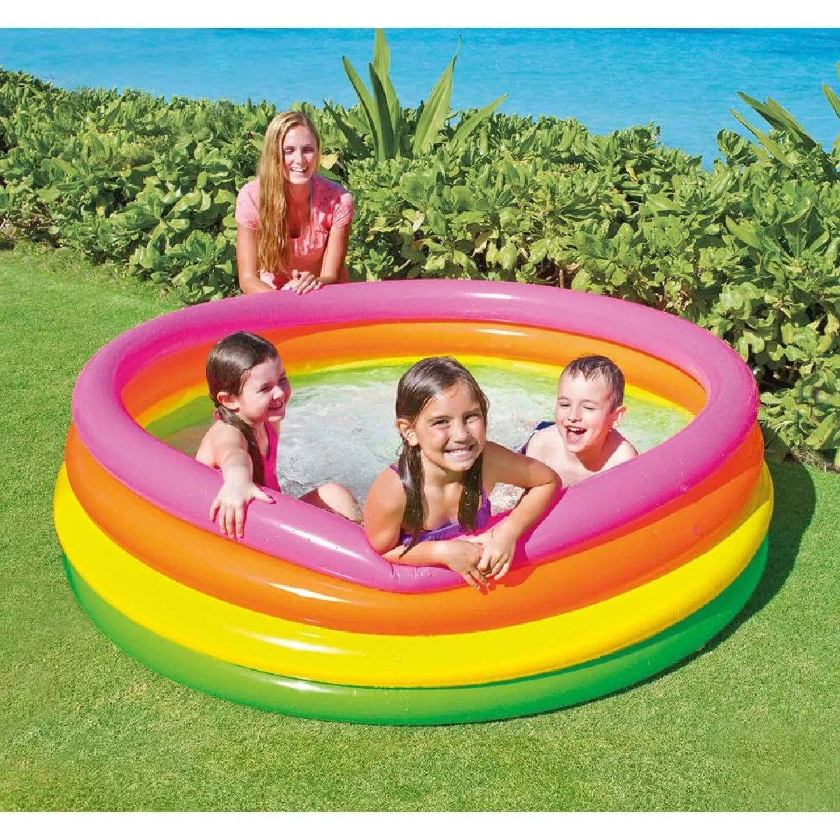 Intex 56441NP Planschbecken - Sunset Glow Baby Pool, 4-Ring 168x46cm