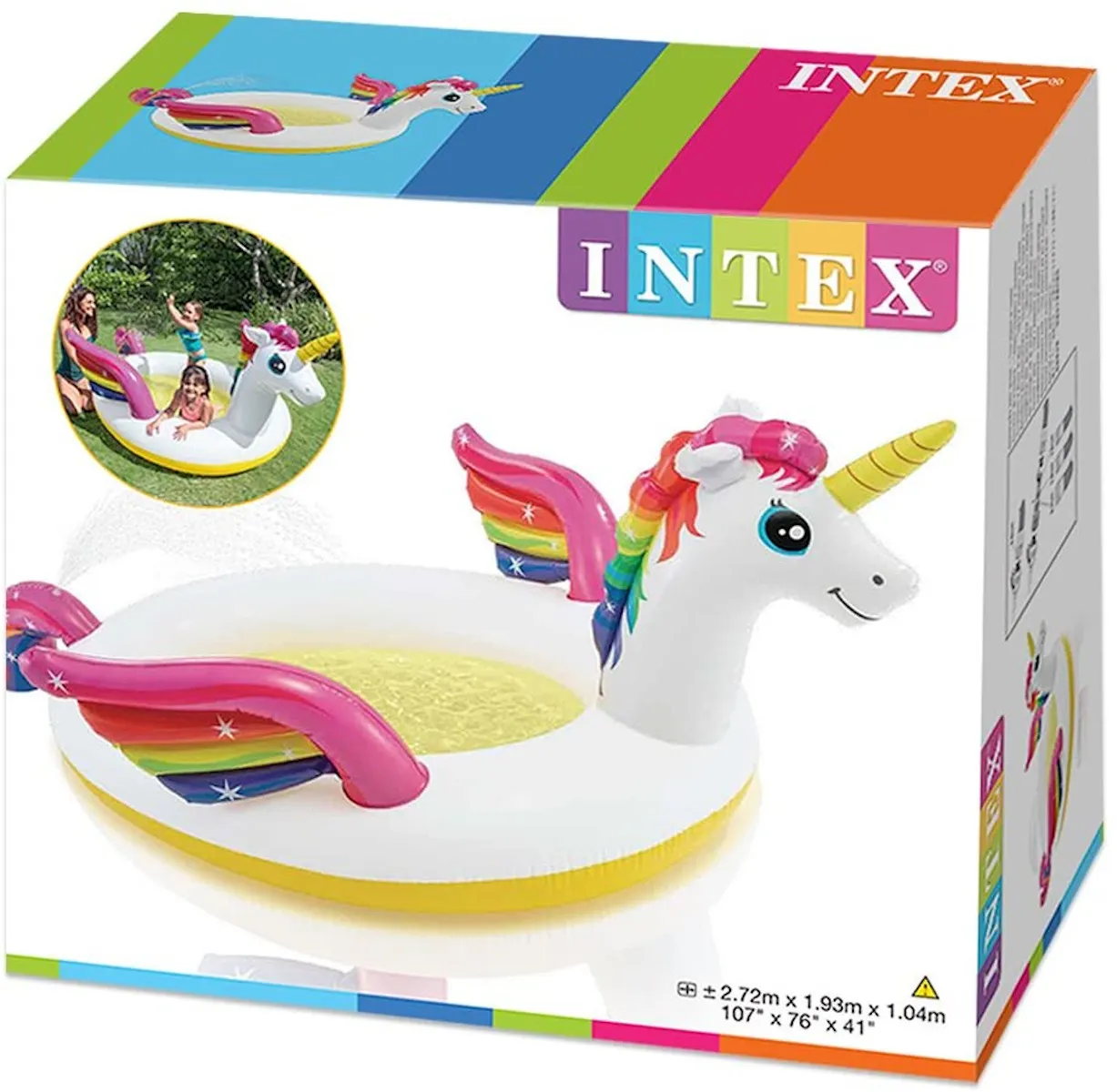 Intex Planschbecken - Einhorn 272x193x104cm
