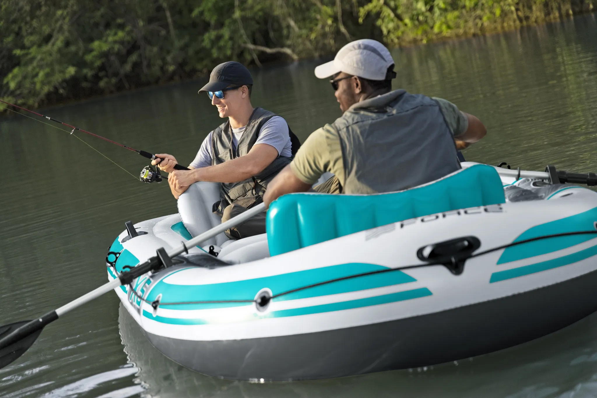 Bestway Hydro Force Schlauchboot Komplett-Set Adventure Elite X5 364x166x45cm, 5 Personen