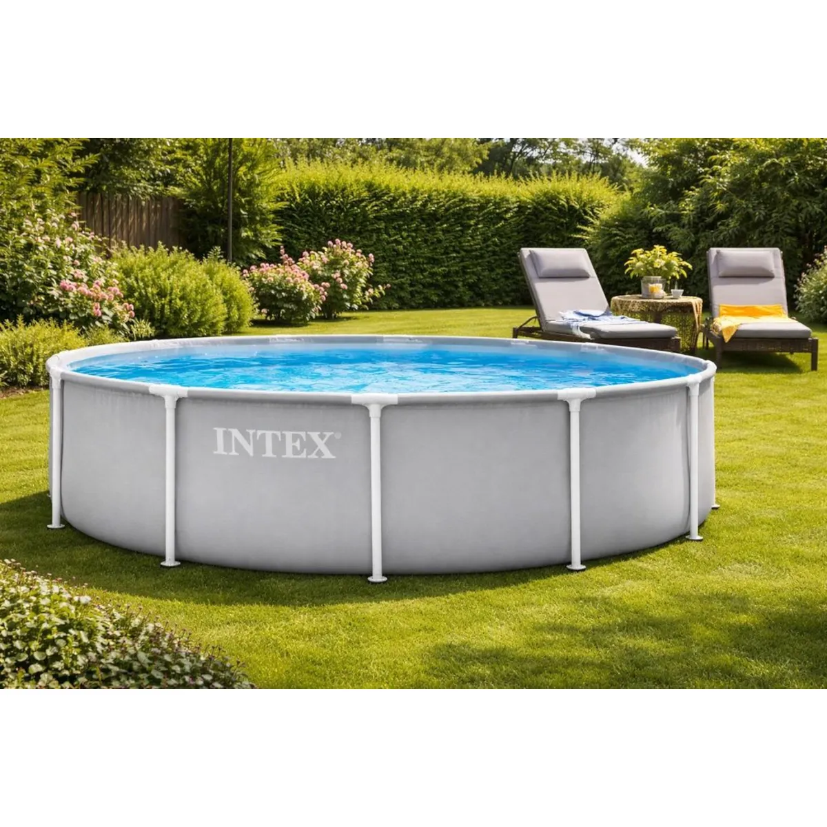 Intex 26716GS Prism Frame Pool inkl. Filterpumpe und Leiter 366x99cm