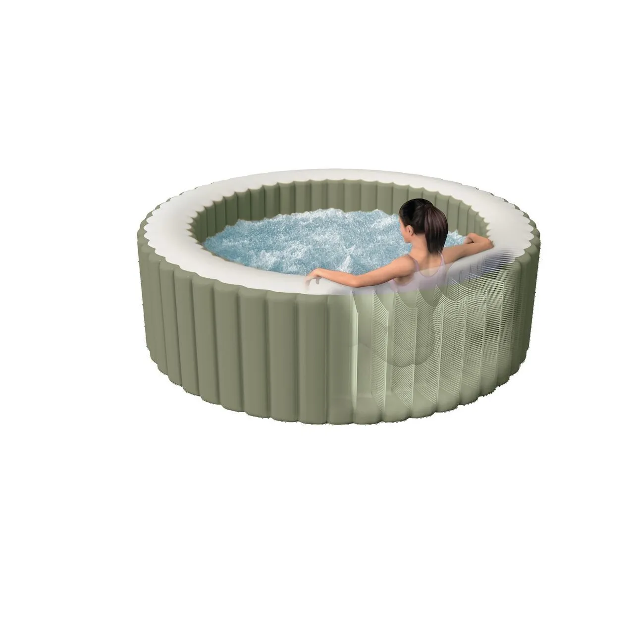 Intex 28426NP Whirlpool PureSPA Bubble olivgrün, 196cmx71cm