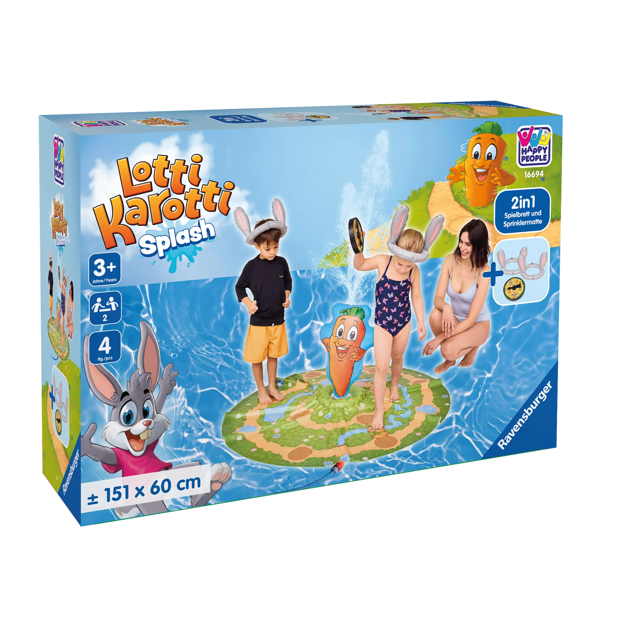 Happy People Lotti Karotti Sprinklermatte - Das erfrischende Hasenrennen 151x60cm