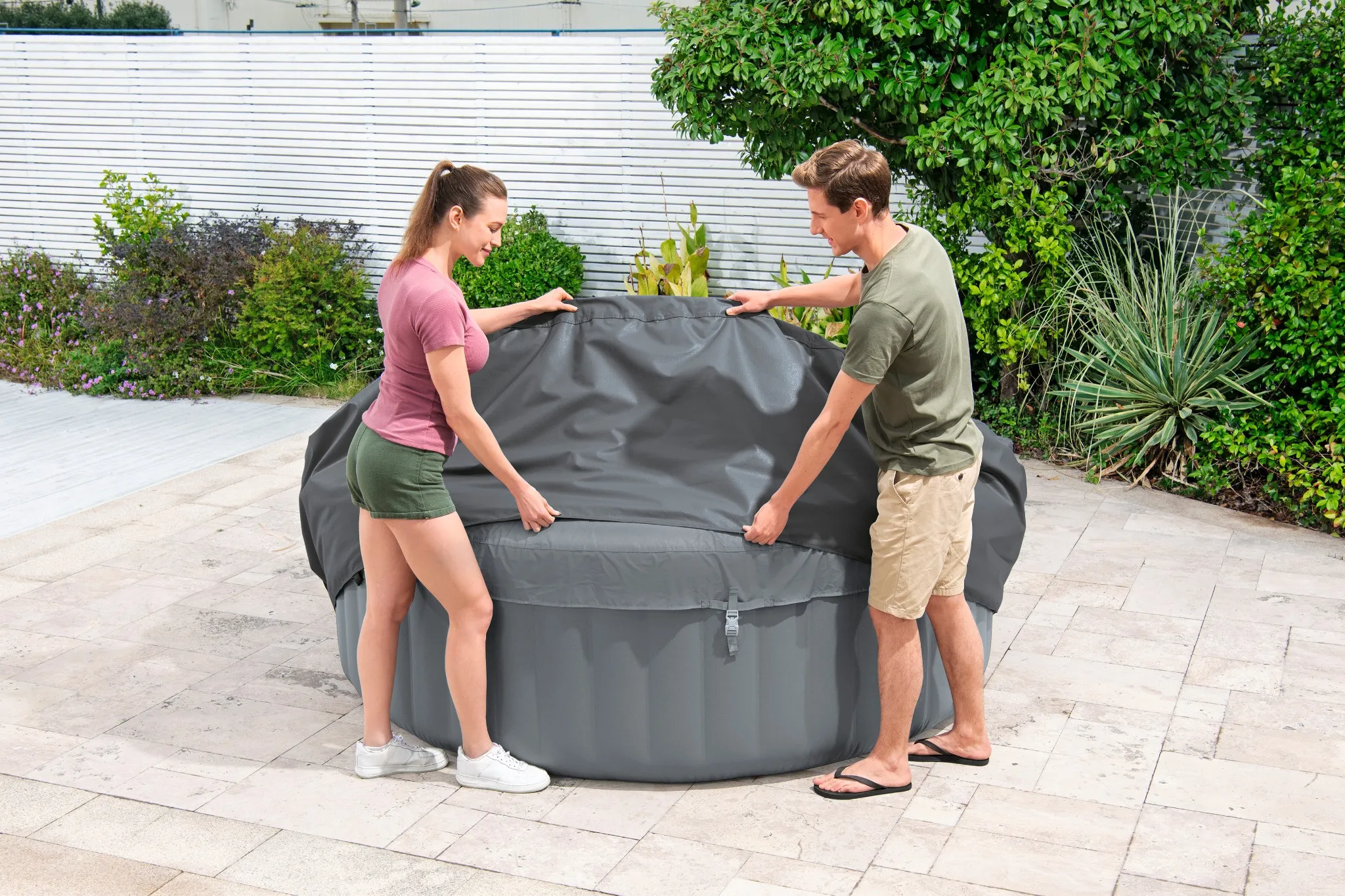 Bestway® Thermo-Komplettabdeckung LAY-Z-SPA® Xtras EnergySense® Plus Ø216x80cm, rund