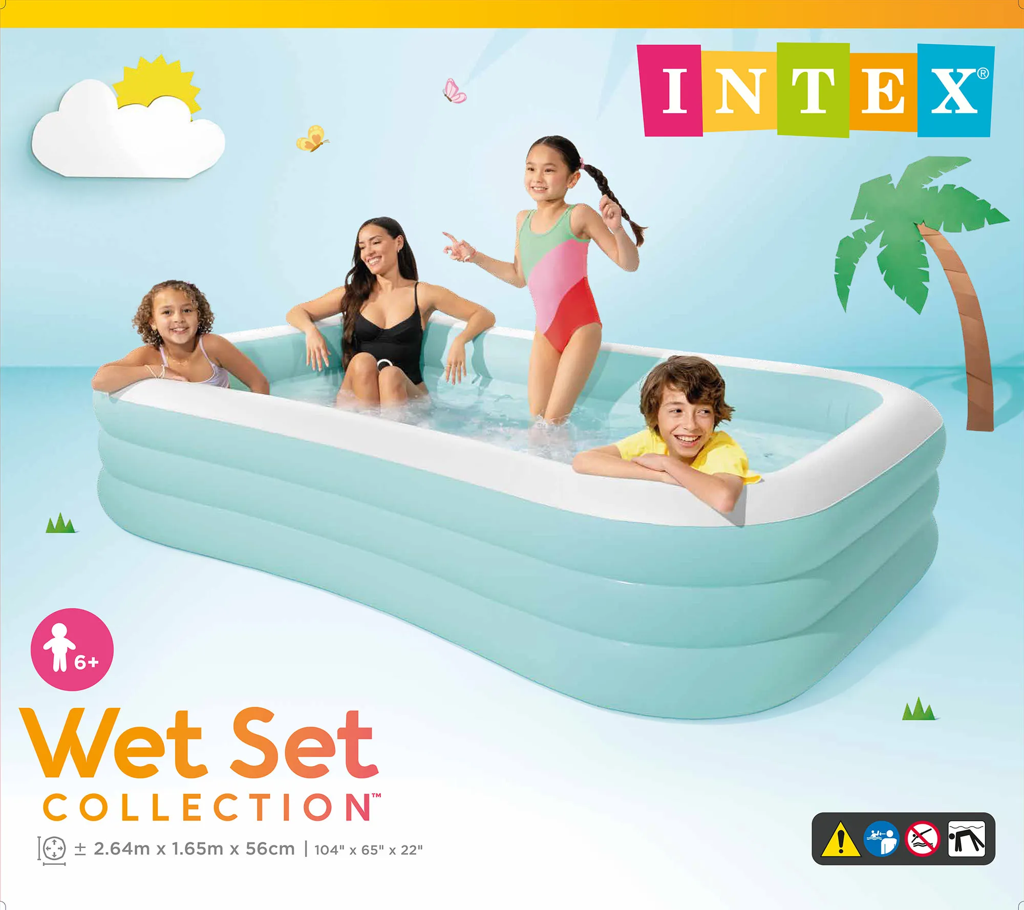 INTEX 58497NP Planschbecken Swim Center Family Lounge Pool 264x165x56cm