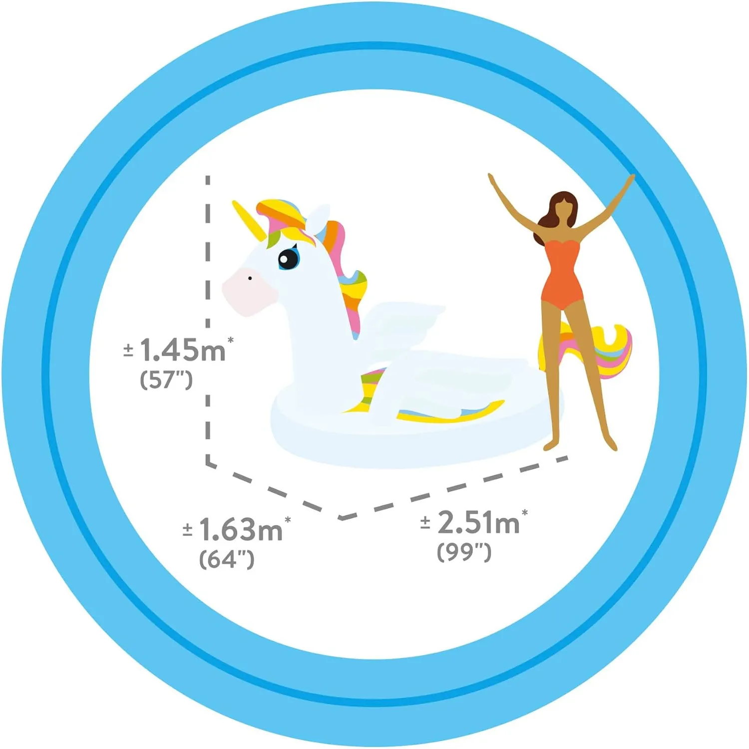 Intex 57291EU XXL Schwimmtier - Mega Unicorn Island 287x193x165cm